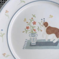 Buncho Pottery 7寸/St. Bernard and flower pasta dish