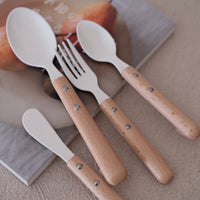 Japanese Enamel Cutlery Set-Wooden Handle