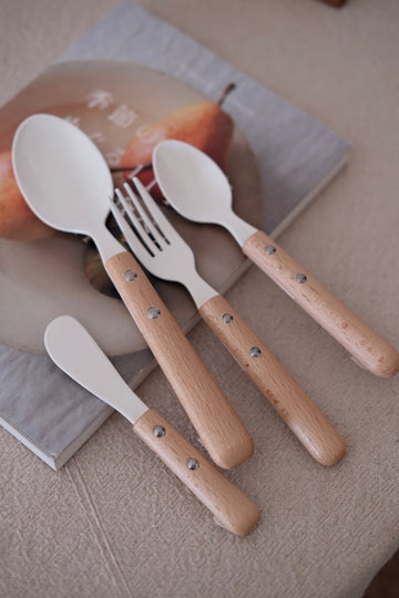 Japanese Enamel Cutlery Set-Wooden Handle