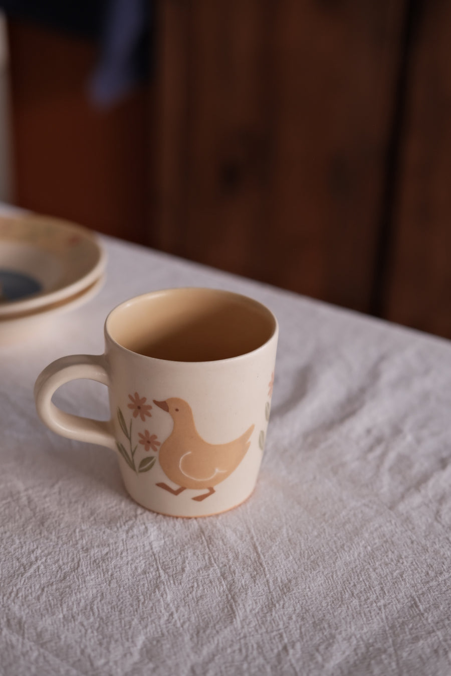 Buncho Pottery Duck and flower mug