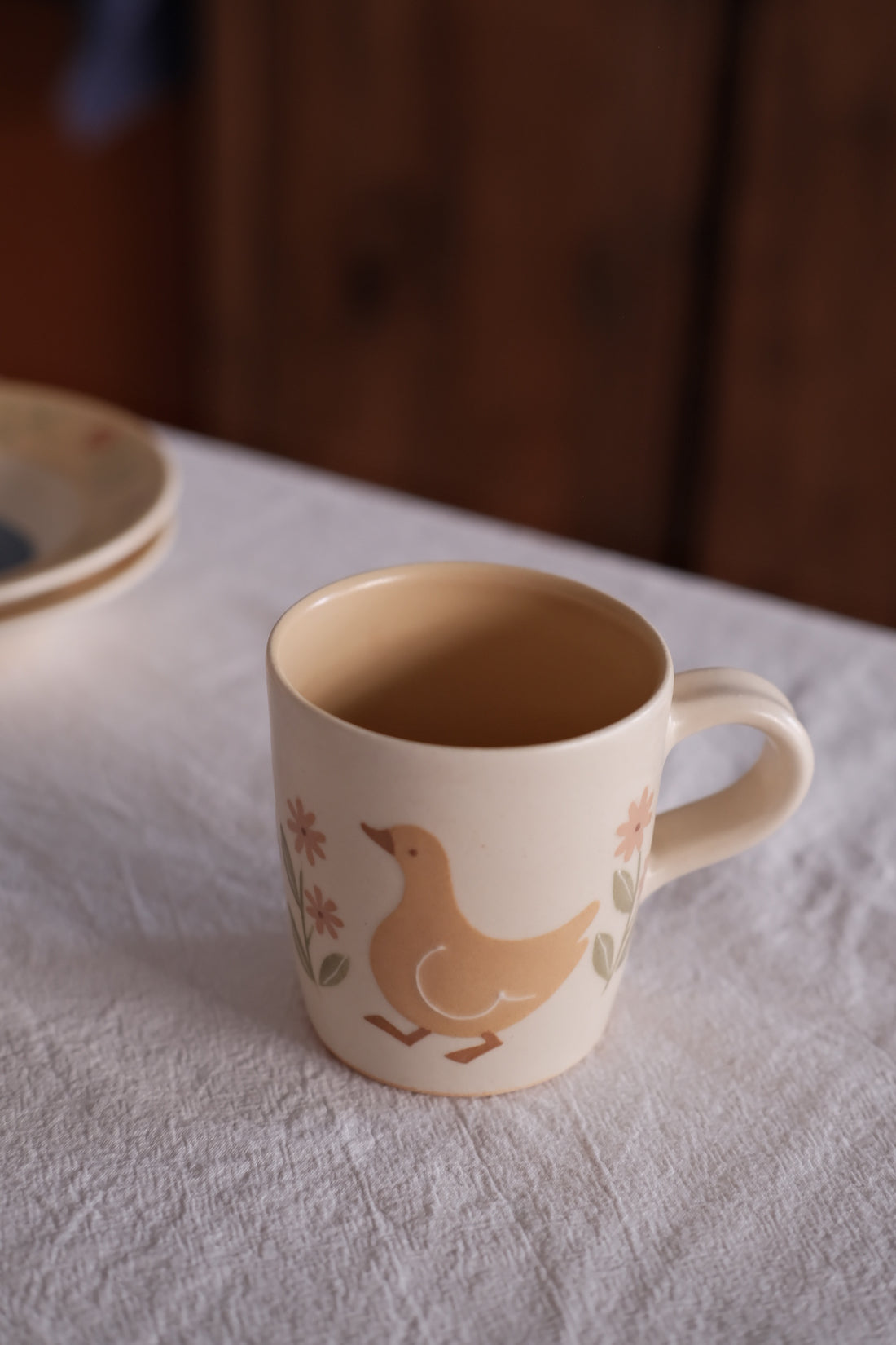 Buncho Pottery Duck and flower mug