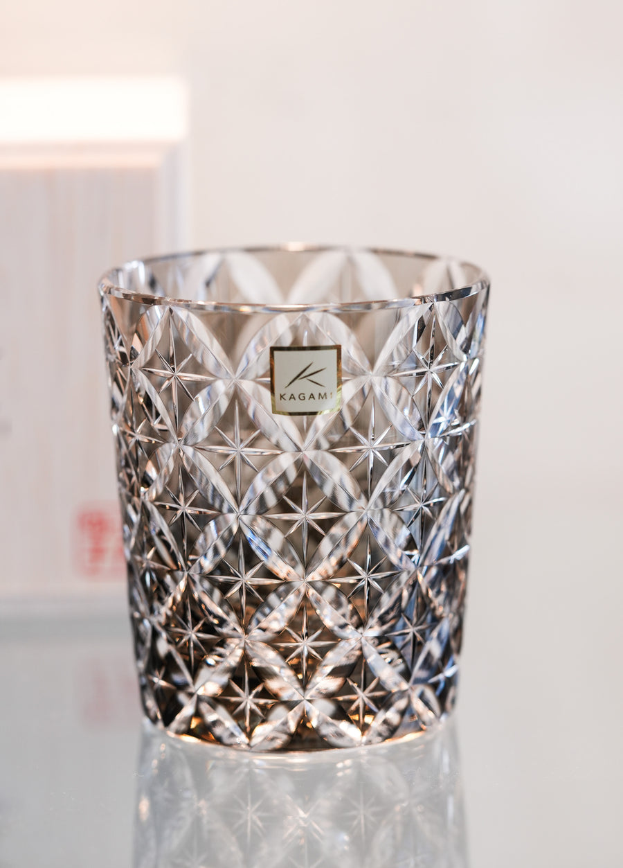 Kagami Crystal - Whiskey glass Edo Kiriko "Circle Mesh" By Satoshi Nabetani, Master of traditional crafts