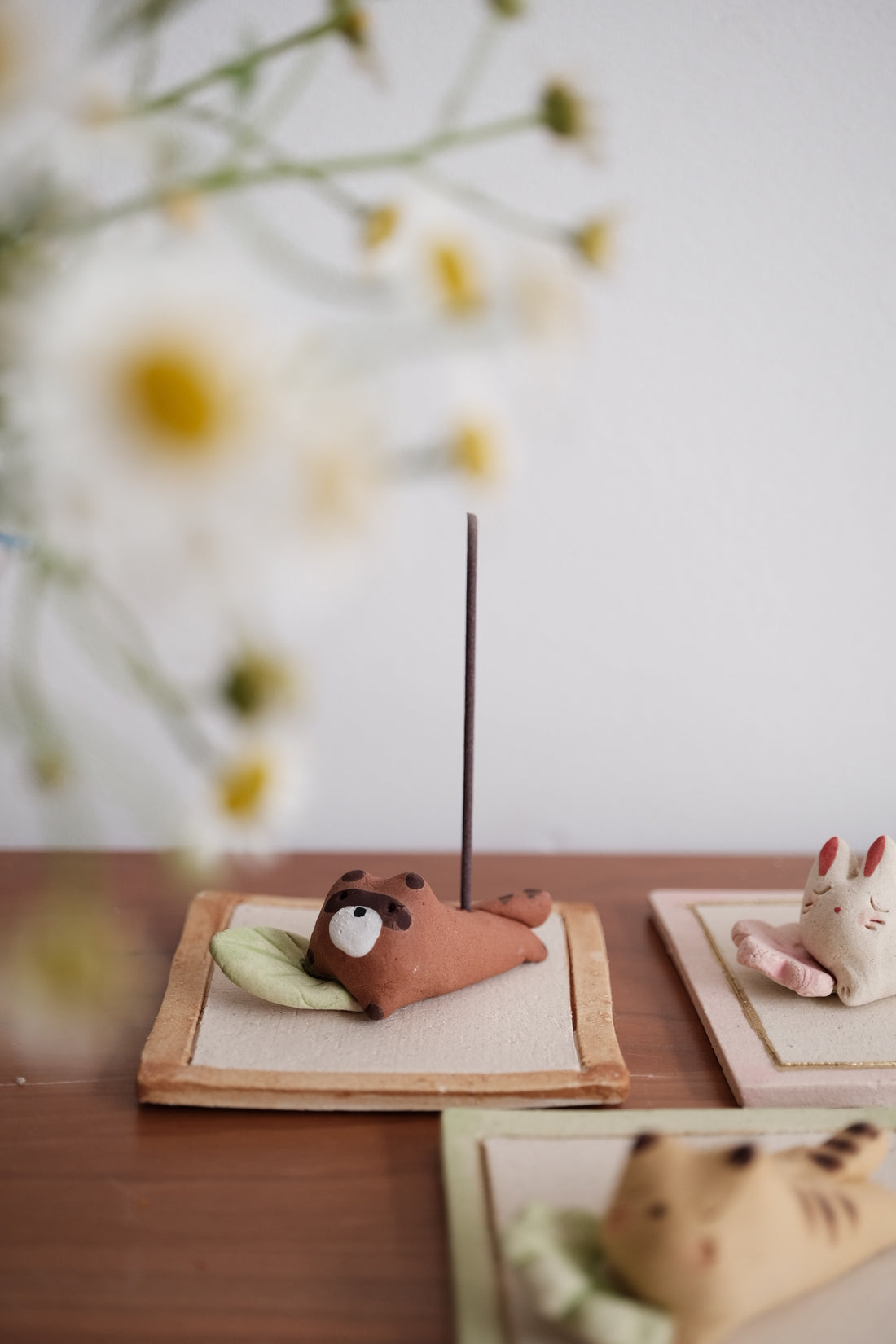 Japanese Clay Animals Incense Holder