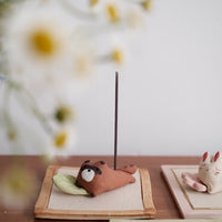 Japanese Clay Animals Incense Holder