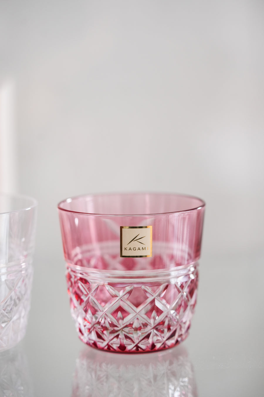 Kagami Crystal - A Pair of Sake Glasses, Edo Kiriko "Yui"