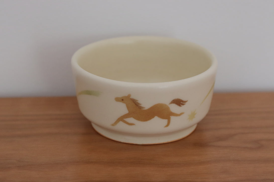 Buncho Pottery Horse Small Bowl