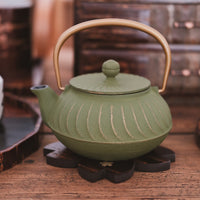 IWACHU Iron Kyusu Teapot Wave Pattern -Tsurugane