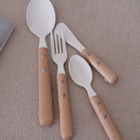 Japanese Enamel Cutlery Set-Wooden Handle