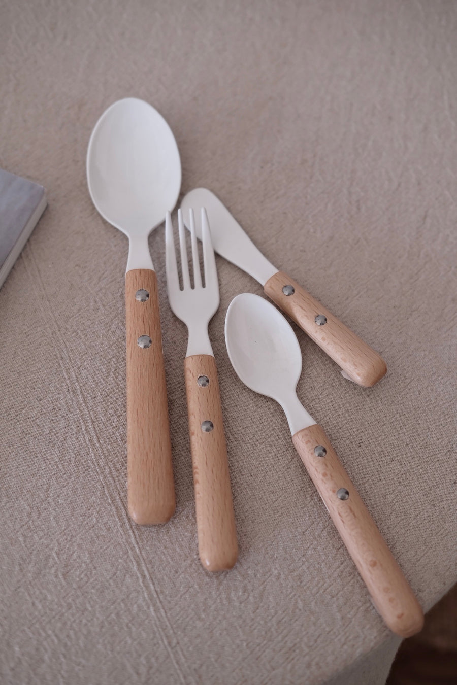 Japanese Enamel Cutlery Set-Wooden Handle