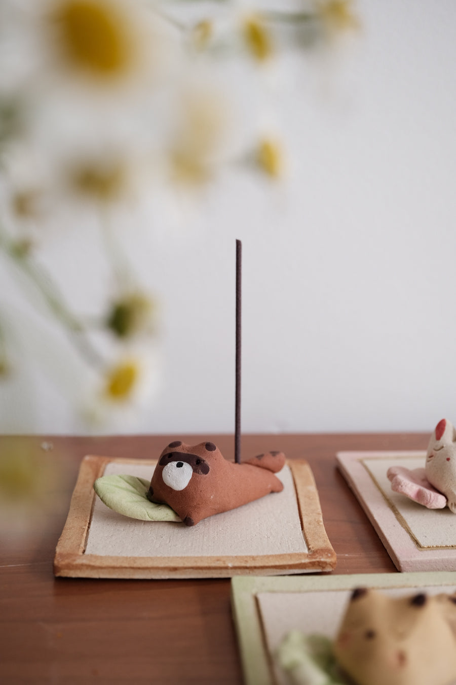 Japanese Clay Animals Incense Holder