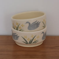 Buncho Pottery Swan Small Bowl