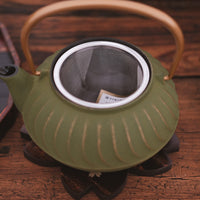 IWACHU Iron Kyusu Teapot Wave Pattern -Tsurugane