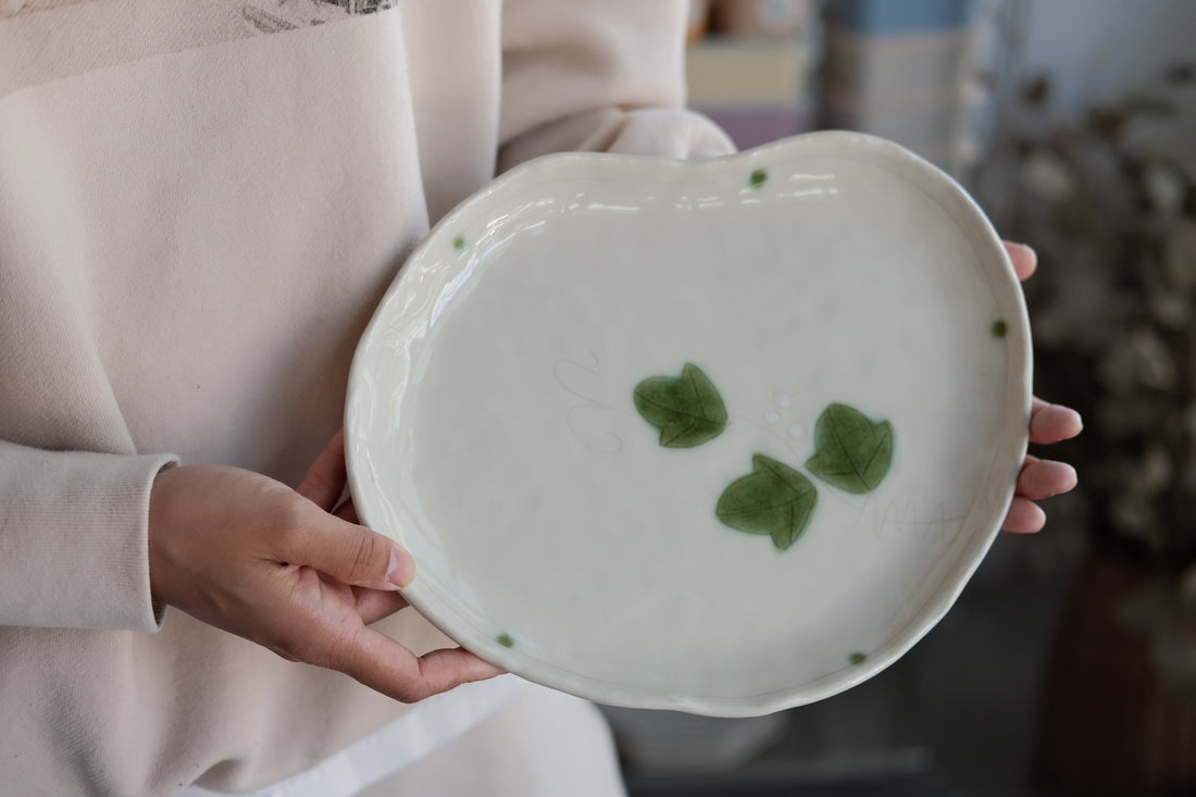 Japanese Shunryoku Green Leaf Large Plate Collection