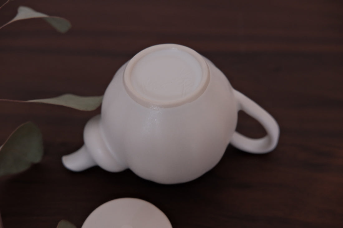 Kasumi Fujimura White Ceramic tea pot(tyatubo)