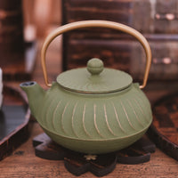 IWACHU Iron Kyusu Teapot Wave Pattern -Tsurugane