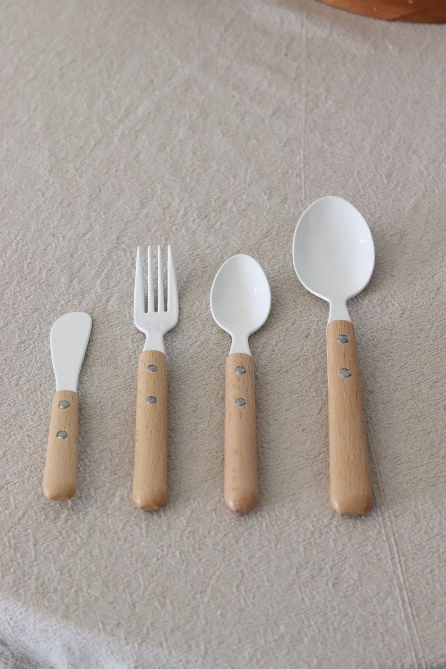 Japanese Enamel Cutlery Set-Wooden Handle