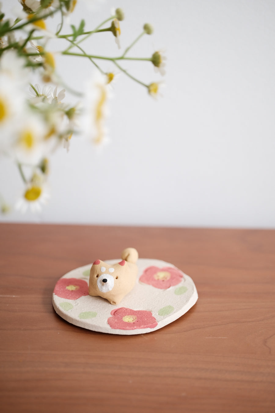 Japanese Clay Shiba Incense Holder