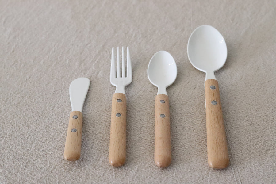 Japanese Enamel Cutlery Set-Wooden Handle