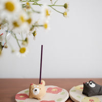 Japanese Clay Shiba Incense Holder