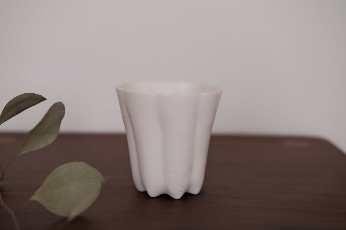 Kasumi Fujimura White Ceramic Tea Cup 200ml