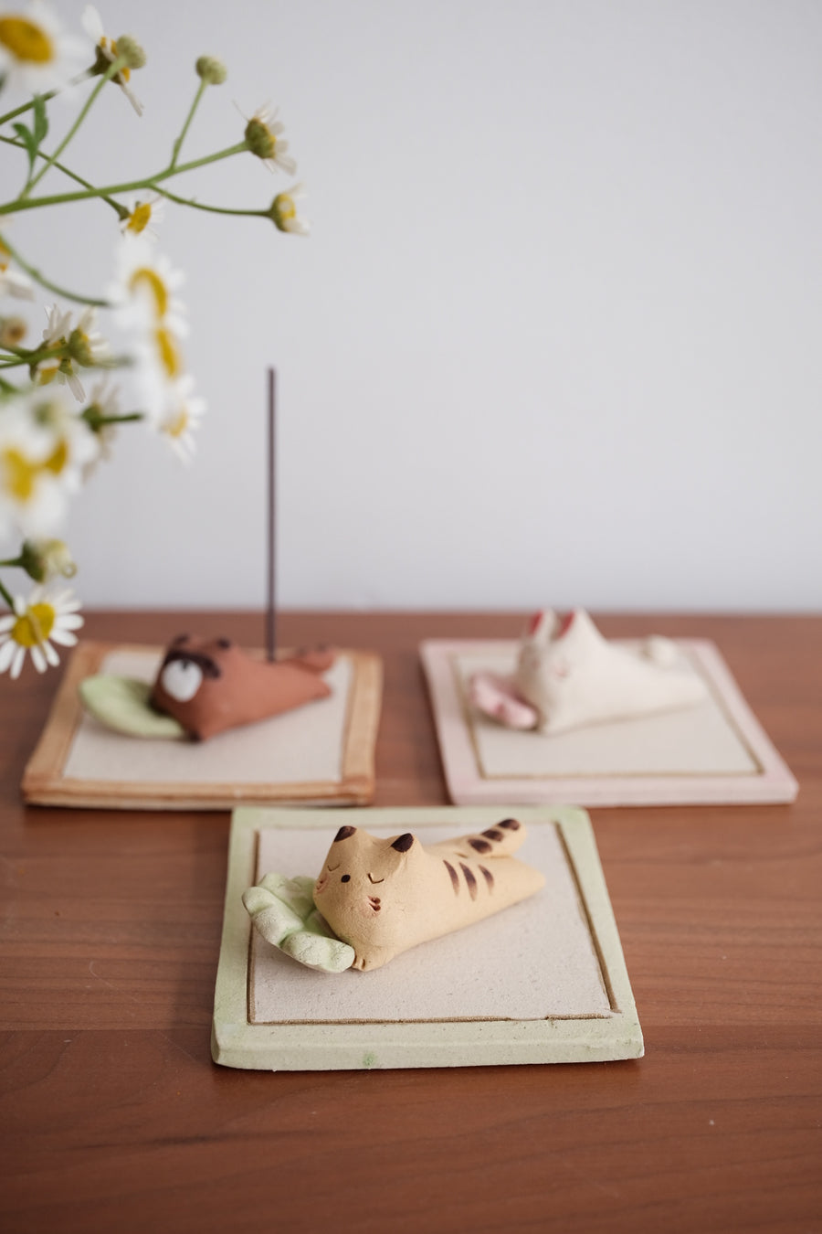 Japanese Clay Animals Incense Holder