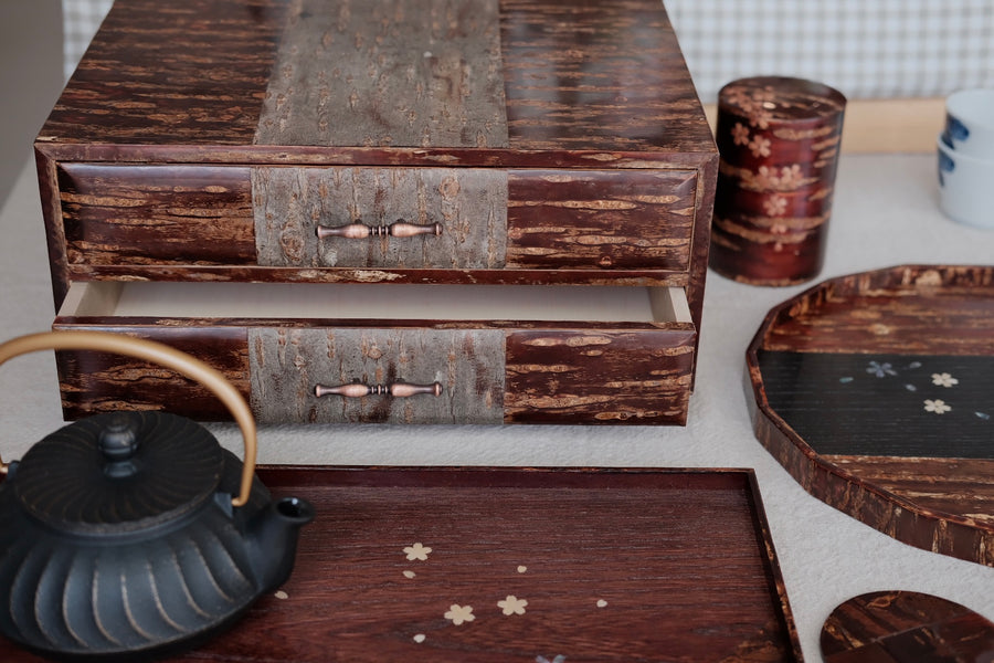 Yatsuyanagi  Akita Cherry Bark Work Storage Box