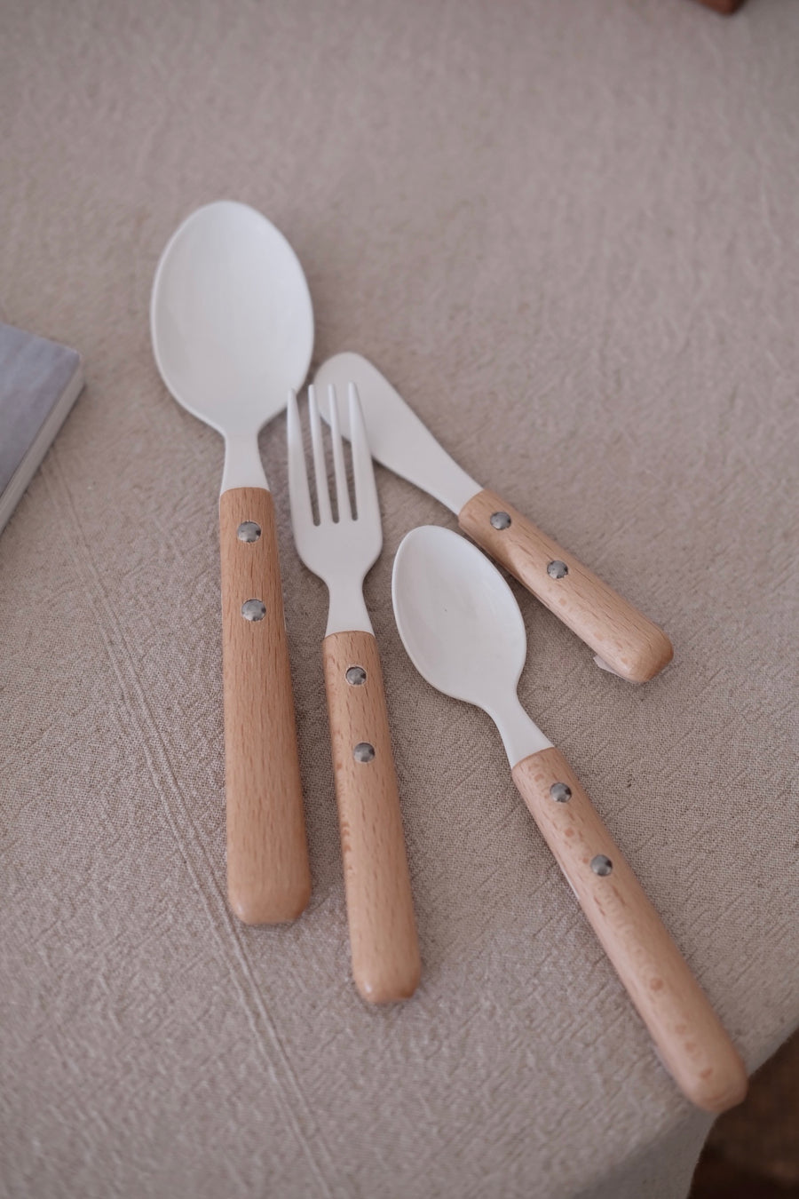 Japanese Enamel Cutlery Set-Wooden Handle