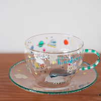 hina hiyo club Glass Coffee Cups w Sacuer #3