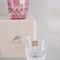 Kagami Crystal - A Pair of Sake Glasses, Edo Kiriko "Yui"