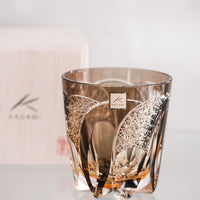 Kagami Crystal - Whiskey Glass, Edo Kiriko, Kasaneirome "Gekko (moonbow)" by Satoshi Nabetani