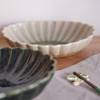 Japanese Chrysanthemum Shape Oval Serving Bowl