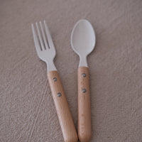 Japanese Enamel Cutlery Set-Wooden Handle