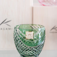 Kagami Crystal - Sake Glass, Edo Kiriko Green