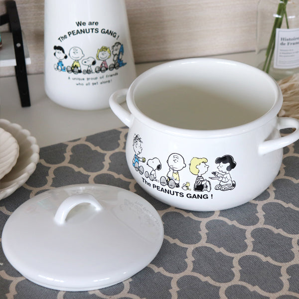 Japanese Enamel Snoopy Peanuts Pot - 1.6L