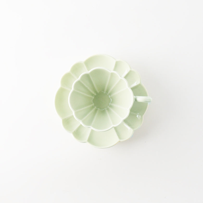 Studio M LE BOUQUET Flower Cup w Saucer - Green