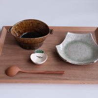 Plate Ash Glaze - Japanese artist Kei Kawachi 河内啓