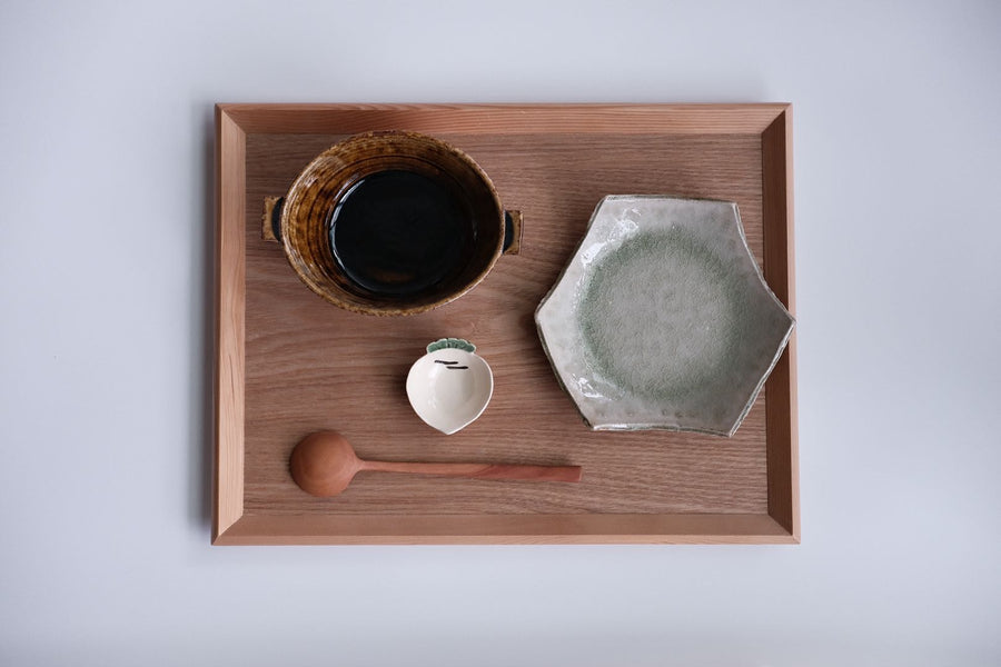 Plate Ash Glaze - Japanese artist Kei Kawachi 河内啓