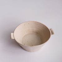 White handle Bowl - Japanese artist Kei Kawachi 河内啓