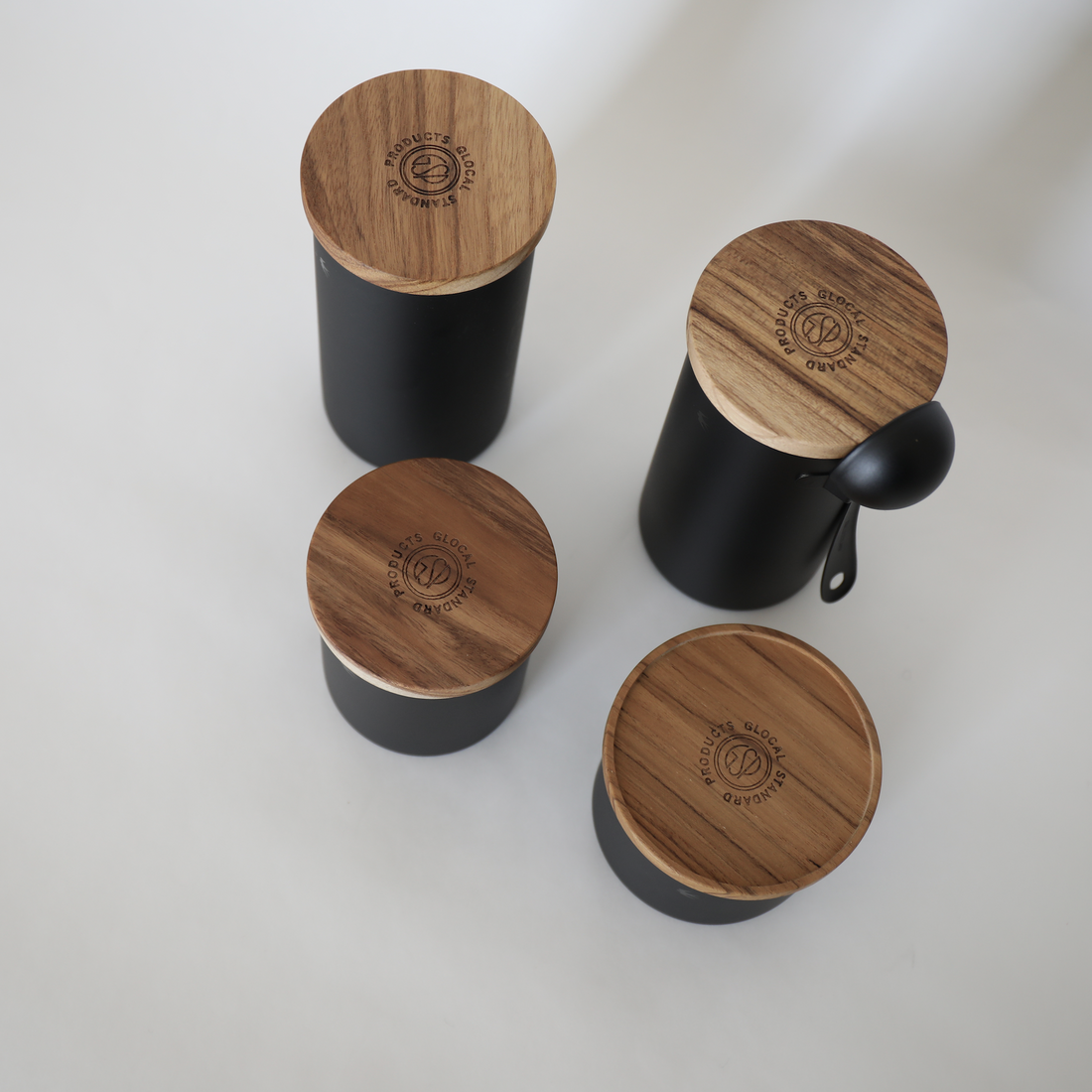 TSUBAME Canister with Hook & Spoon - Black