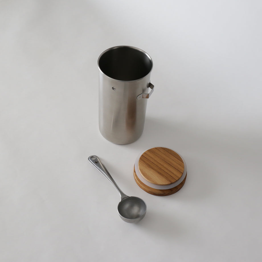 TSUBAME Canister with Hook & Spoon - Sliver