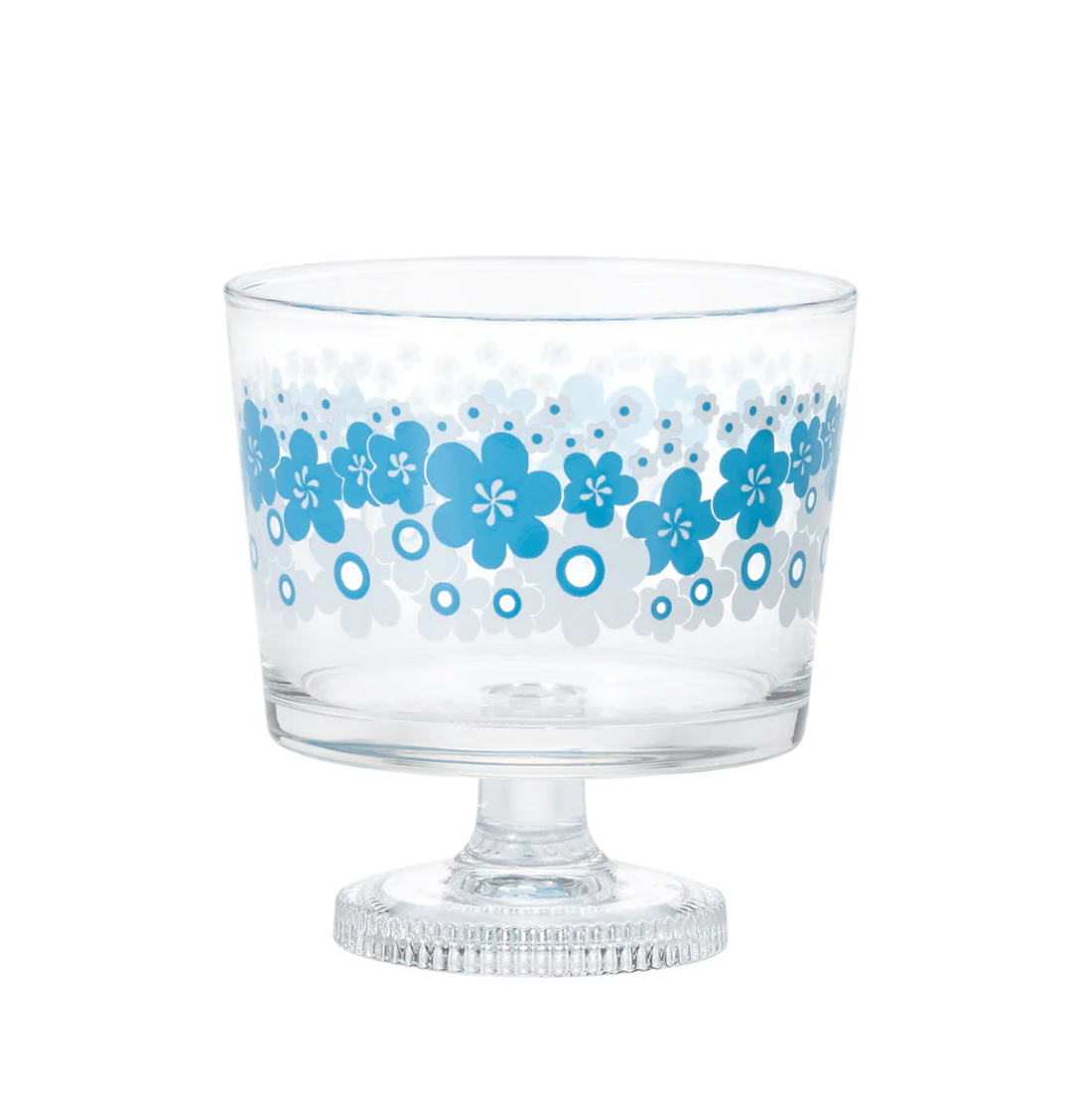 Aderia Glass Dessert Bowl/ Ice Cream Bowl - Blue Flower