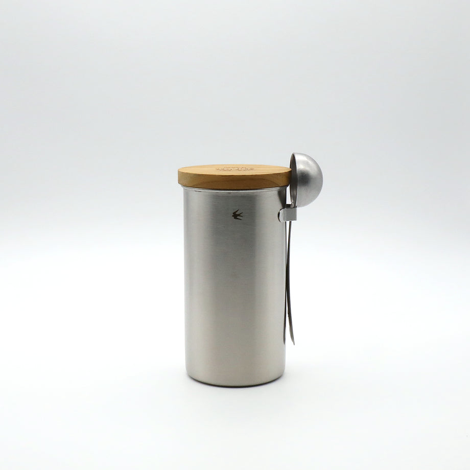 TSUBAME Canister with Hook & Spoon - Sliver