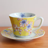 Gift Set - Yellow Sakura Coffee Cup With Saucer