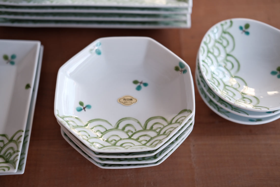 Arita Ware Green Wave Dish