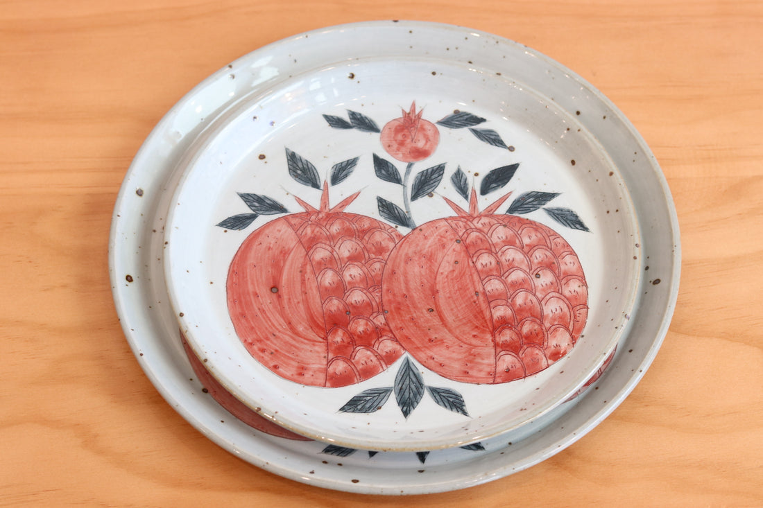 Cool Banana Hand Craft Plate - Pomegranate