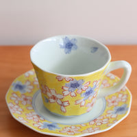 Gift Set - Yellow Sakura Coffee Cup With Saucer