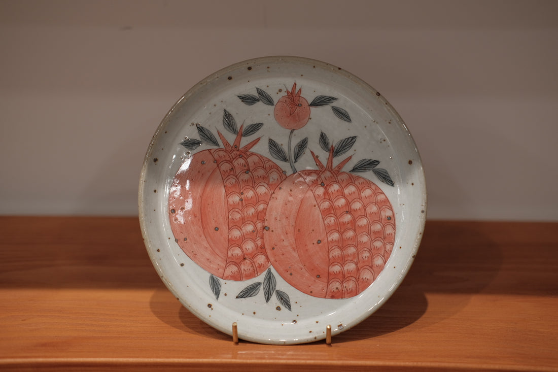 Cool Banana Hand Craft Plate - Pomegranate