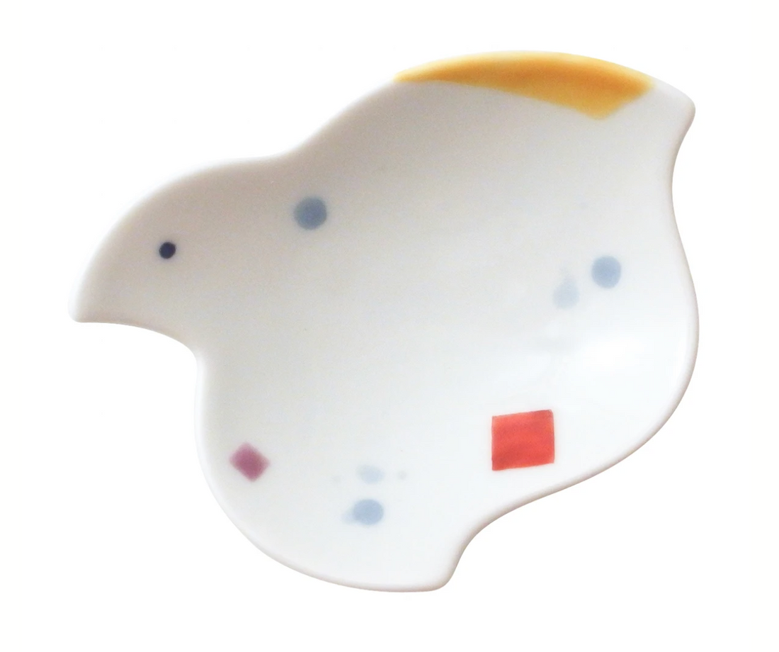 Arita Ware Hand-Painted Rabbits/Clouds Dish