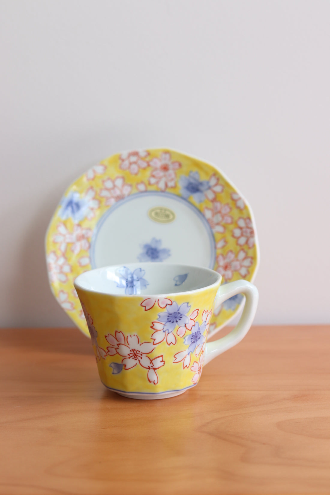 Gift Set - Yellow Sakura Coffee Cup With Saucer