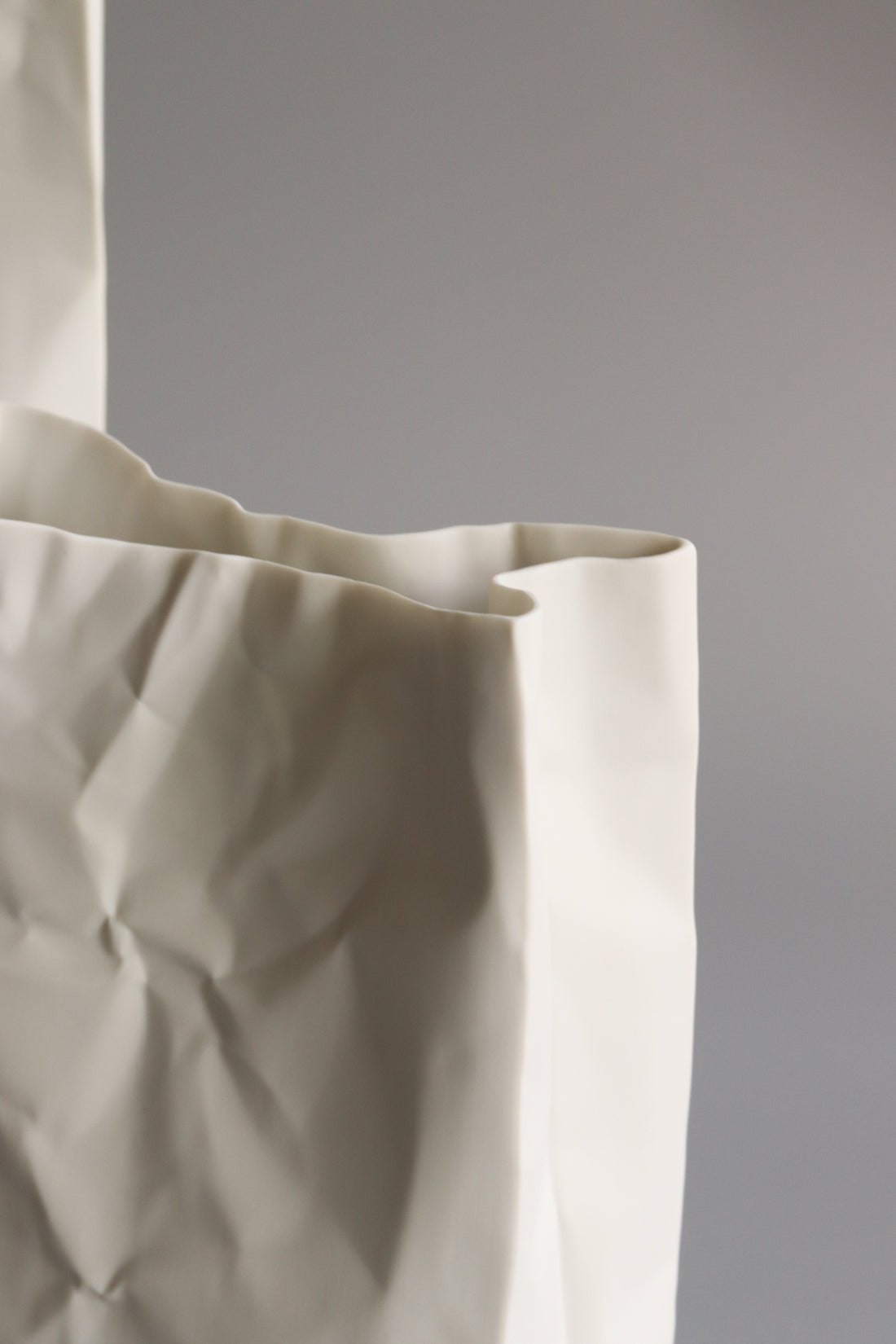 Crinkle Paper Bag Shape Ceramic Vase – Virago by Cris